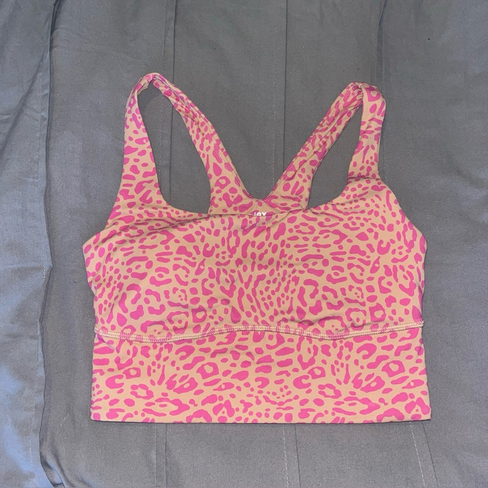 JoyLab Vibrant Pink Animal Print Sports Bra